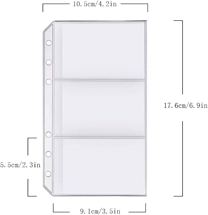 6 Pack A6 6 Holes Binder Name Card Holder Plastic Business Card Organizer - Image 3