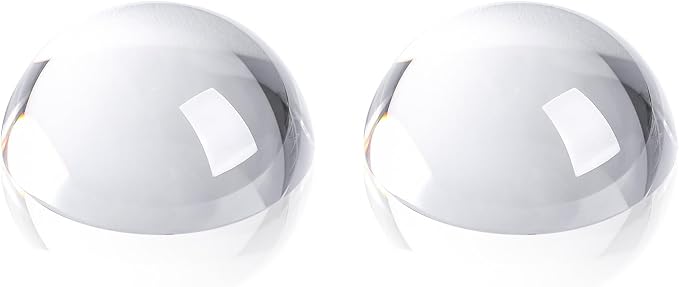 2pcs 2.4inch Crystal Dome Magnifying Paperweight, Reading Magnifier Glass Paper by SWTHONY
