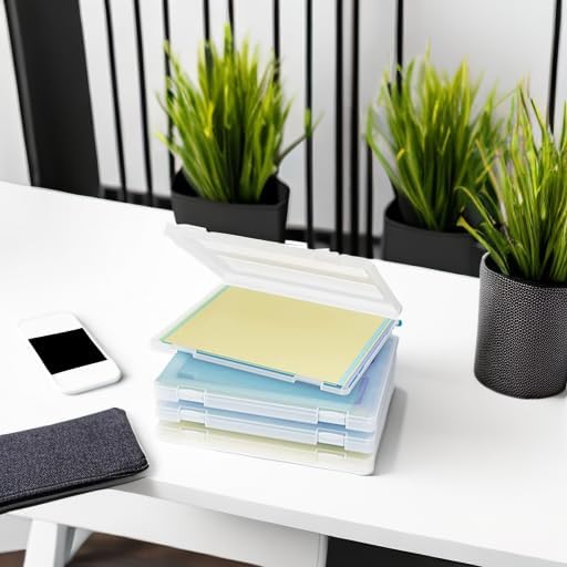 Denkee 4 Pack A4 Paper Organizer Box, Plastic Scrapbook Paper Organizer - Image 5