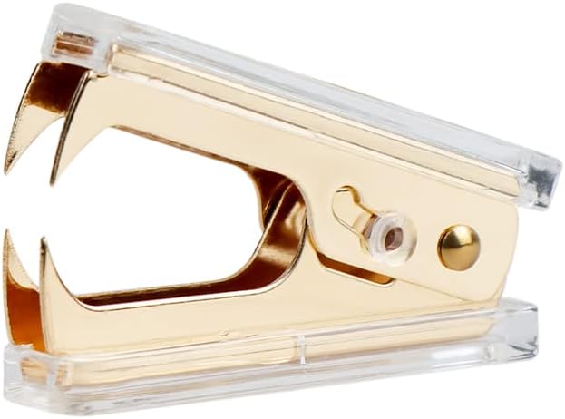 Gold Staple Remover Cute Clear Staples Remover Acrylic Body Steel Jaws Staple by NatSumeBasics