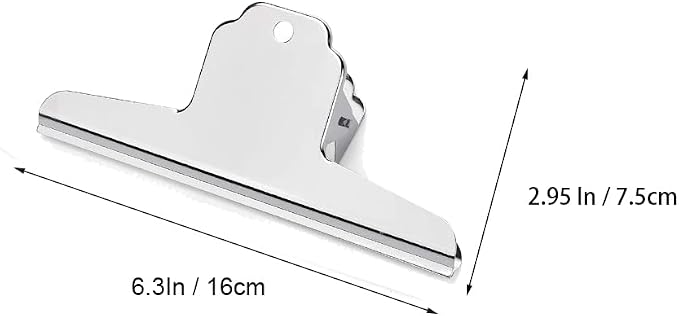 6.3 Inch Large Clips, 5 Pack Stainless Steel File Money Binder Clips, Metal - Image 2