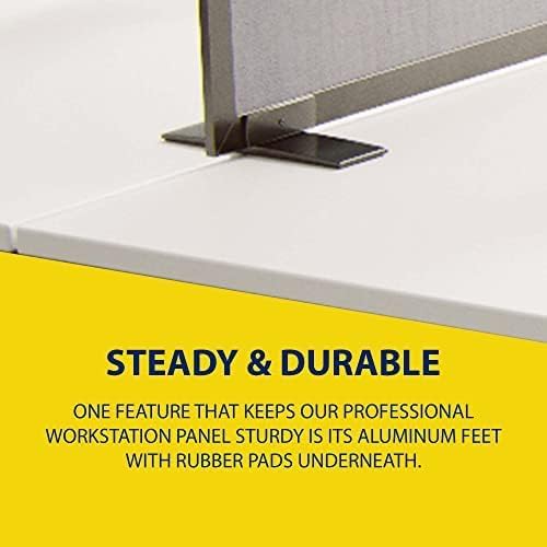 OBEX Acoustical Free Standing Privacy Screen, Cubicle Accessories Desk Privacy Panel, Desk Dividers for Office, Office Furniture Partitions Portable Sound Proof Dividers, 24" x 24", Graphite-DeskLoop Office