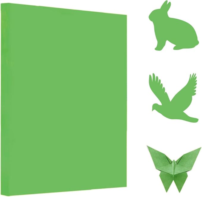 A4 Origami Paper Green 100 Sheets, 8.27×11.7 inch Double Sided Color Easy Fold Big Origami Paper A4 Colored Copy Papers Thin 70gsm for Beginners, DIY handwork Art and Craft Projects (210 x 297 mm)-DeskLoop Office
