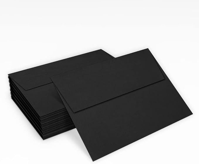 LUXPaper A7 Invitation Envelopes | Peel & Press | 5 1/4" x 7 1/4" | Black Linen - Image 5