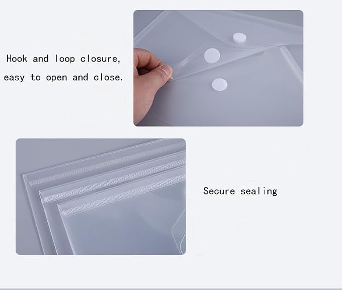24pcs 4x6 Plastic Clear Envelopes Receipt Coupon Stickers Stamps Storage Case - Image 3