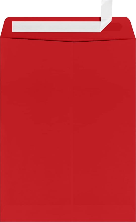 LUXPaper 9 x 12 Open End Envelopes | Peel & Press | Ruby Red | 80lb. Text | 500 by LUXPaper