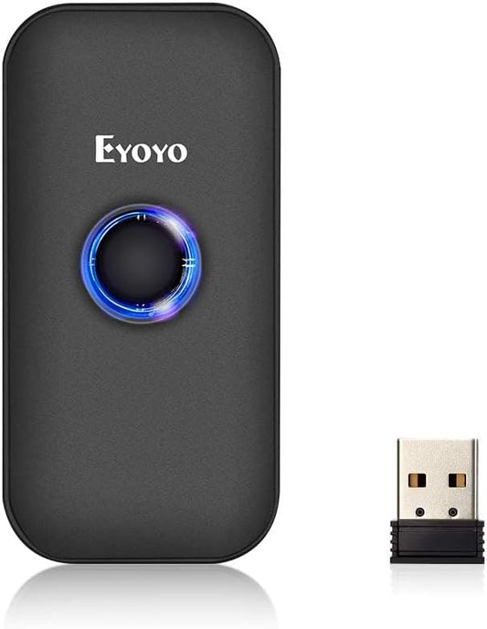 Eyoyo Mini 1D Bluetooth Barcode Scanner, 3-in-1 Bluetooth & USB Wired & 2.4G Wireless Barcode Reader Portable Bar Code Scanning Work with Windows, Android, iOS, Tablets or Computers-DeskLoop Office