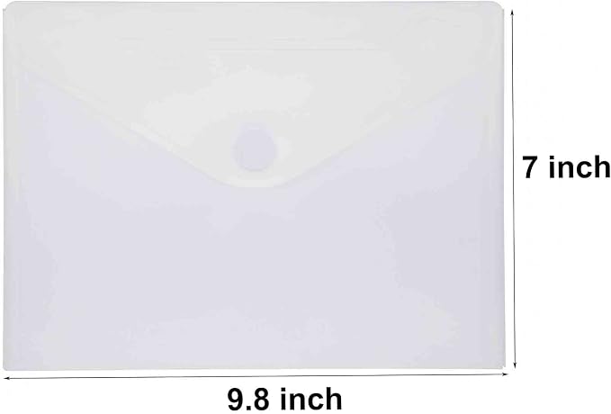 9x7 Clear Plastic Envelopes Hook Loop Closure Receipt Stickers Storage Holder - Image 2