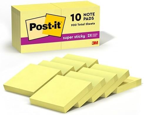 Post-it Super Sticky Mini Yellow Notes | 2X Sticking Power | by Unknown