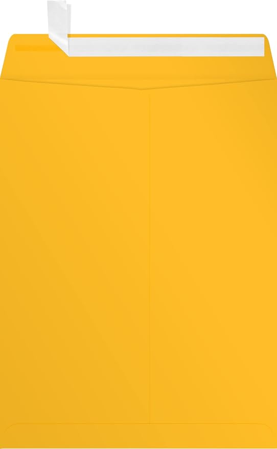 LUXPaper 9 x 12 Open End Envelopes | Peel & Press | Sunflower Yellow | 80lb. by LUXPaper