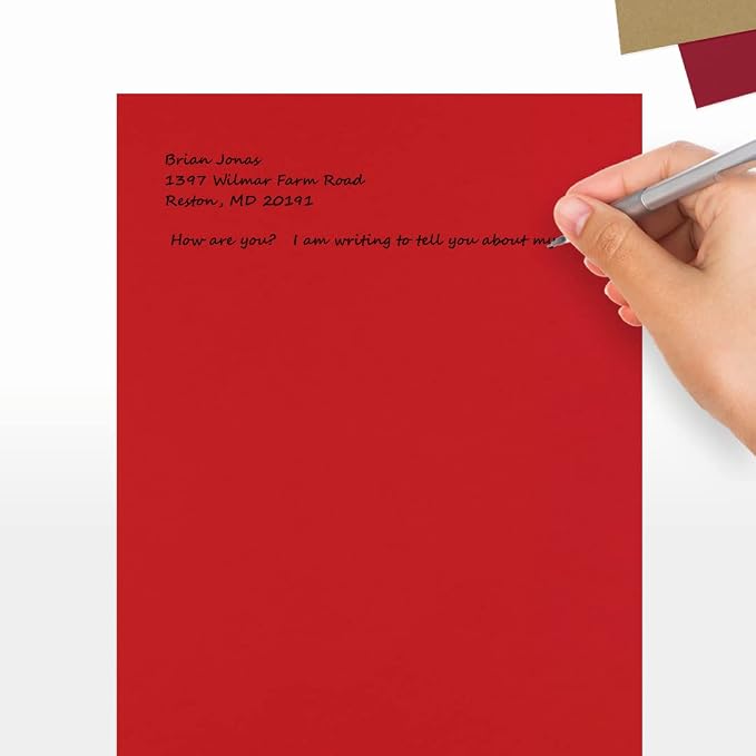 LUXPaper 8.5" x 11" Paper | Letter Size | Ruby Red | 80lb. Text | 50 Qty - Image 6