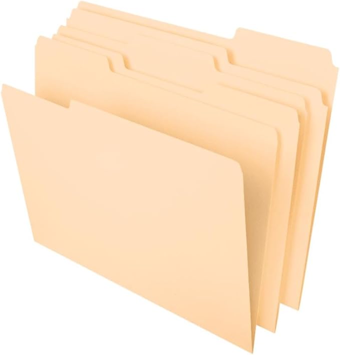 Pendaflex File Folders, 100 Pack, Durable Manila Folders, Letter Size, 3 Top by TOPSProducts