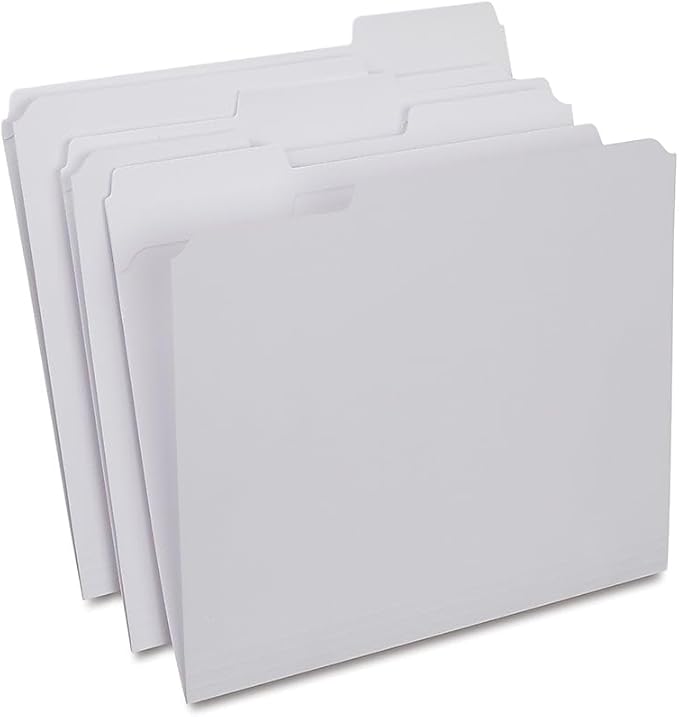 Staples Reinforced File Folders, Letter Size, 3‑Tab Design, Durable Paper Stock by Staples