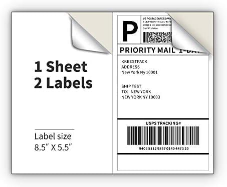 KKBESTPACK Half Sheet Shipping Labels by KKBESTPACK