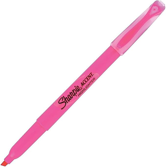 Sharpie 27009 Pocket Style Highlighters, Chisel Tip, Fluorescent Pink, Box of 12 - Image 4