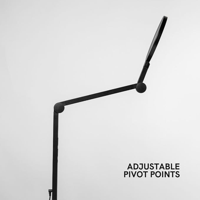 LUME CUBE Edge Light 2.0 LED Black Desk Lamp | Dimmable Home Office Desk Light with USB Charging Port & Strong Swing Arm | Adjustable Color Temperature and Brightness | Circle Webcam Light-DeskLoop Office