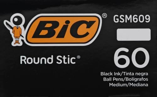 BIC Round Stic Xtra Life Ballpoint Pens, Medium Point, 60-Count Pack, Flexible - Image 12