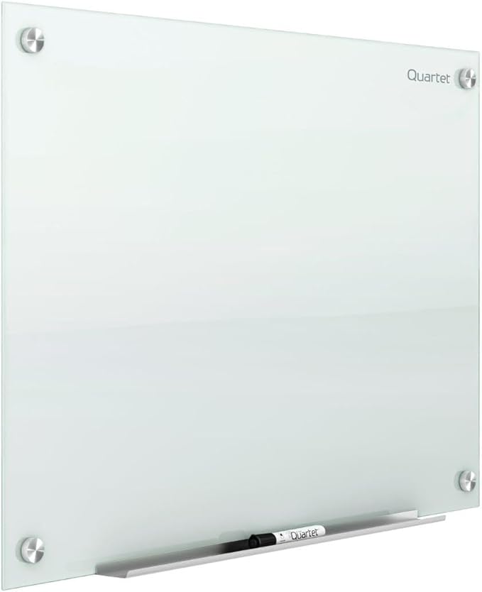 Quartet Whiteboard, Glass Dry Erase Board, Infinity Frameless Mounting by Quartet