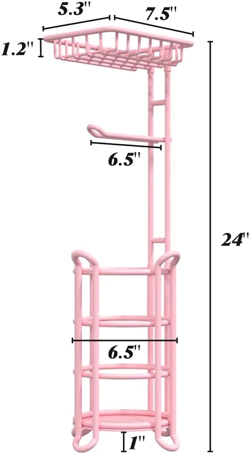 Pink Toilet Paper Holder Stand Tissue Holder - Image 4