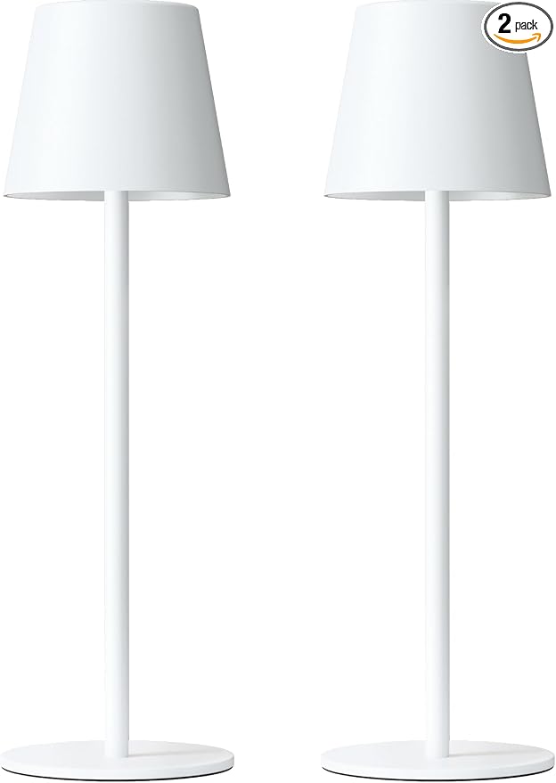 Kakanuo White Cordless Table Lamp Rechargeable by KakanuoLightings