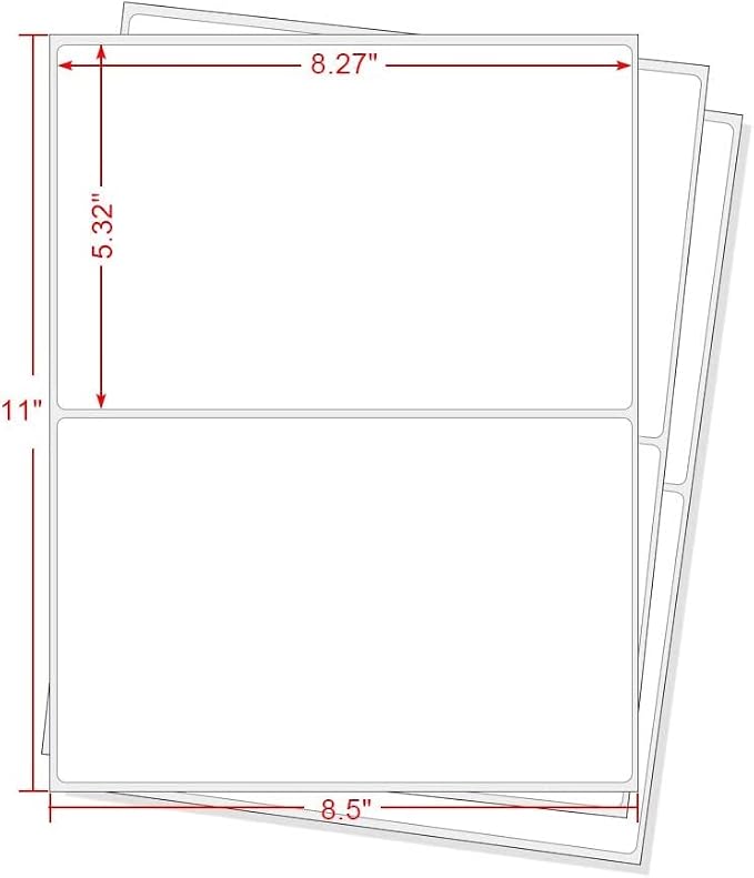 MFLABEL® Round Conrner Half Sheet Shipping Labels 2-UP Click-n-Ship Mailing - Image 2