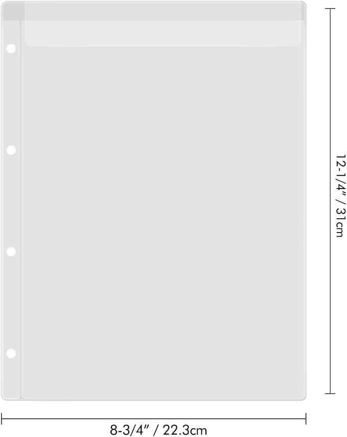 10 Sheet Binder Pockets Inserts - Image 3