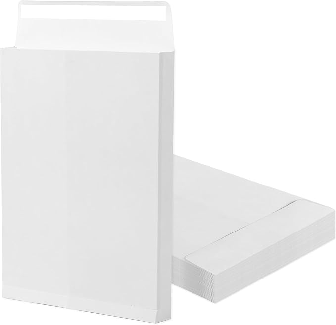 Expandable Manilla Envelopes 9 x 12 Self Seal, Goefun White Large Envelopes by Goefun