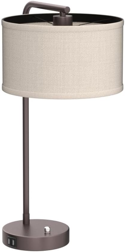 25" Tall Table Lamp with USB C+A Ports, Fully Stepless Dimmable Modern - Image 4