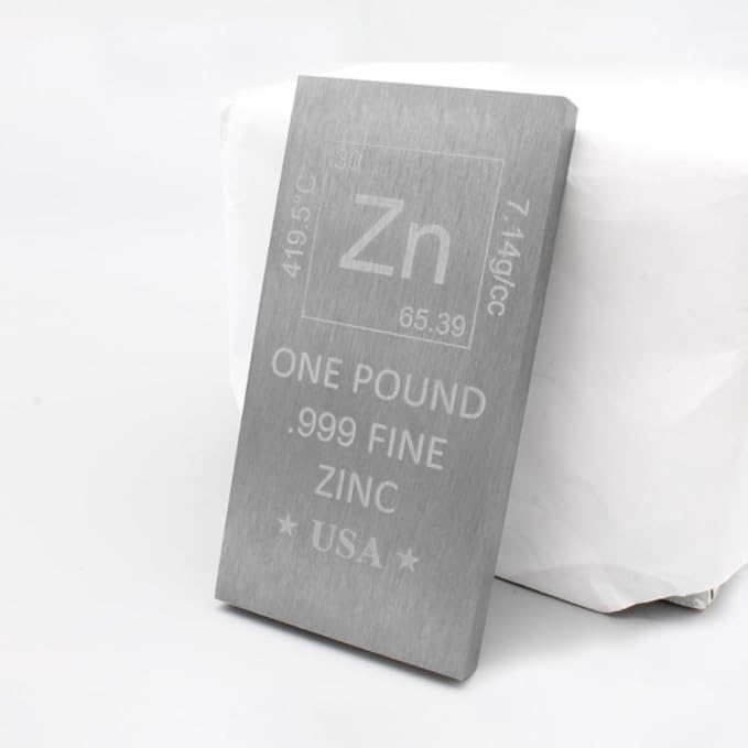 1 lb Pound Zinc Bar .999 Pure Paperweight | Element Design - Image 4