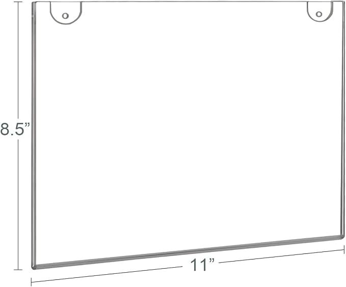 BlueValley 12 Pack Acrylic Sign Holder 8.5x11 Wall Mount Landscape – Clear Menu - Image 2