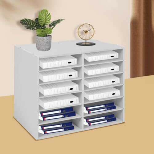 Mail Sorter Desktop, 12 Compartments Literature Organizer, Sheet Sorter - Image 3