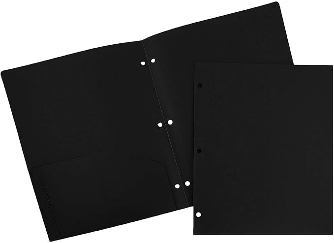 JAM PAPER Heavy Duty Plastic 3 Hole Punch Pocket Folders by JAMPaper
