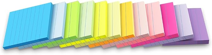 Lined Sticky Notes 3x3 in, Notepads by Kozerite
