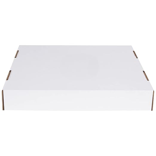 AVIDITI 40 or 50 Gallon Corrugated Cardboard Trash Can and Recycling Bin Lids (10-Pack) 18"L x 18"W x 3"H, White, Reusable and Disposable Garbage Lid for Parties and Outdoor Events