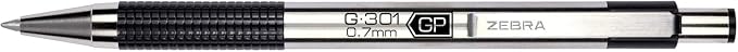 Zebra Pen G-301 Retractable Gel Pen, 0.7mm Medium Point, Stainless Steel Barrel - Image 3
