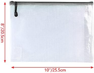 Oaimyy-8"x10"-18 Pcs-Plastic Mesh Zipper Pouch Document Folders Bag Zip File - Image 2