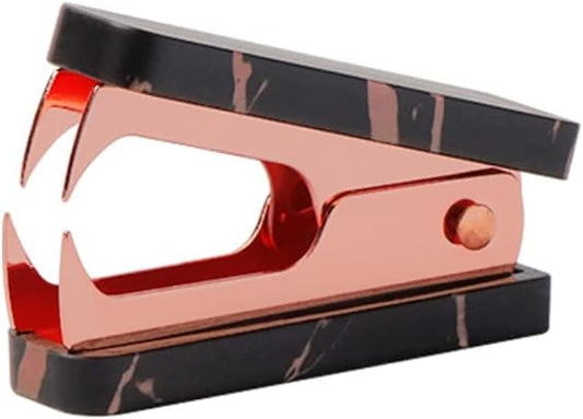 1PC Marble Black Rose Gold Staples Remover Acrylic Luxury Rose Gold Metal Body by MEIYITIAN