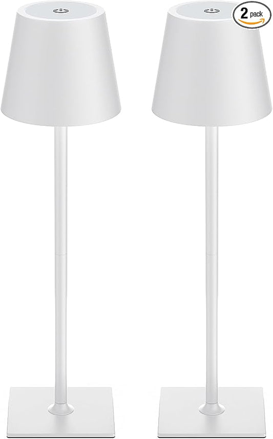 Kakanuo White Gold Cordless Rechargeable Table Lamp 5000mAh Battery Operated by KakanuoLightings