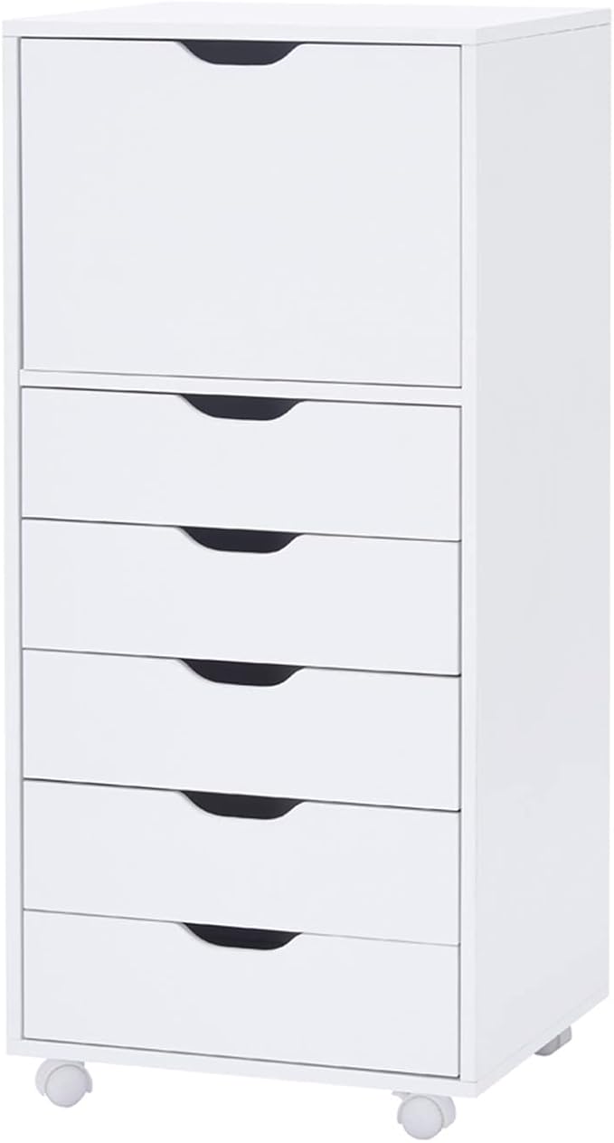 Naomi Home Carly 6-Drawer Craft & Office Storage Cabinet – Rolling Storage - Image 10