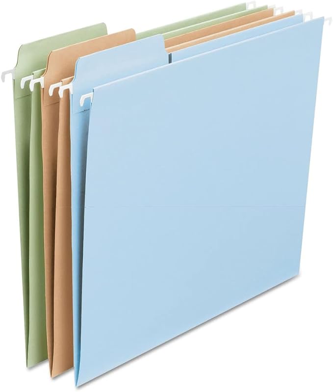 Smead FasTab Hanging File Folder, 1/3-Cut Built-in Tab, Letter Size by SMEAD