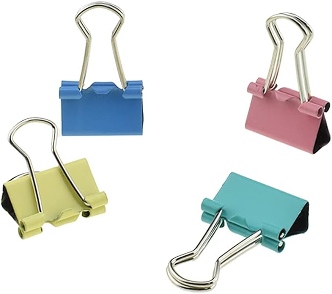 HAHIYO Binder Clips Paper Clamps Spring Steel Sturdy 0.98 inches Width 0.31 by HAHIYO