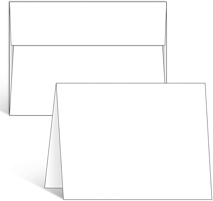 Ohuhu Blank White Cards and Envelopes 100 Pack by Ohuhu