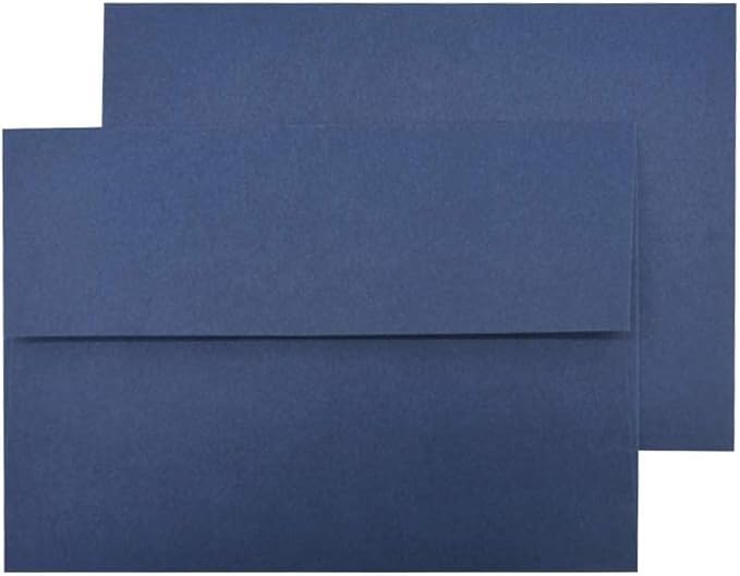 A7 Navy Blue Invitation 5x7 Envelopes 100 Count- Self Seal, Square Flap by AZAZA