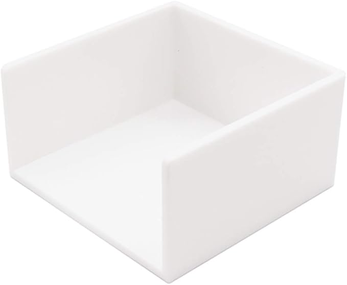 White Memo Holder 3 x 3 PS Notepad Organizer Sticky Notes Cube Holder by MEIYITIAN
