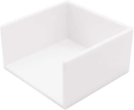 White Memo Holder 3 x 3 PS Notepad Organizer Sticky Notes Cube Holder by MEIYITIAN