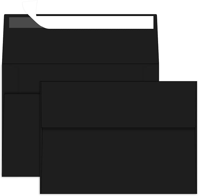 4x6 Black Envelopes For Invitation, A6 envelope 4.75 x 6.5 inch, 4X6 Envelopes by Rinrda