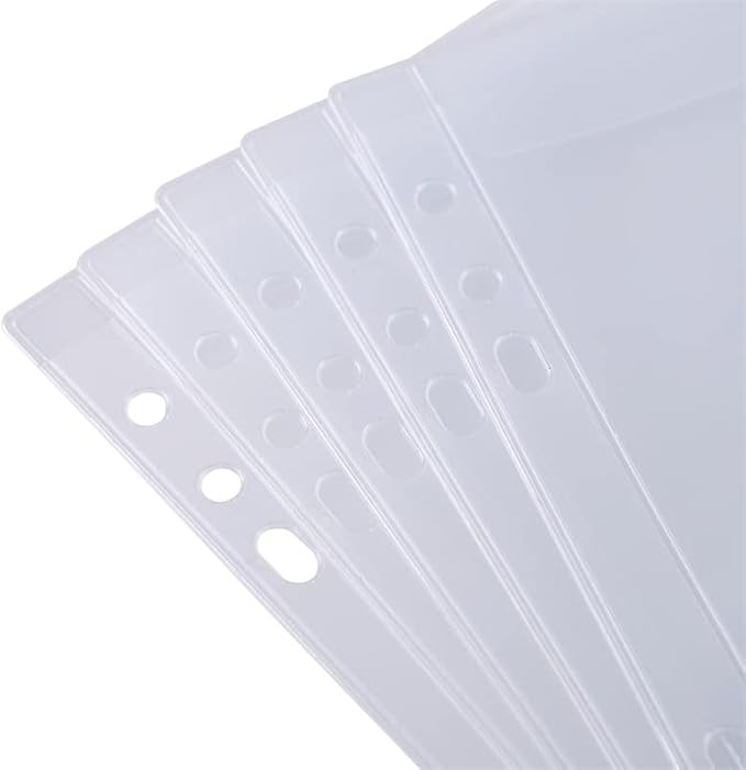10 Pack A5 Size Plastic Binder Pockets, 6 Holes Waterproof PVC Folders Loose - Image 5