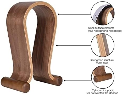 SAMDI Wood Headphone Stand, Headphone Holder Wood Headset Stand Compatible - Image 3