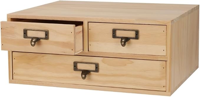 Wooden Storage Box Apothecary Drawers Vintage Wooden Box Wood Desktop Organizer by Unknown