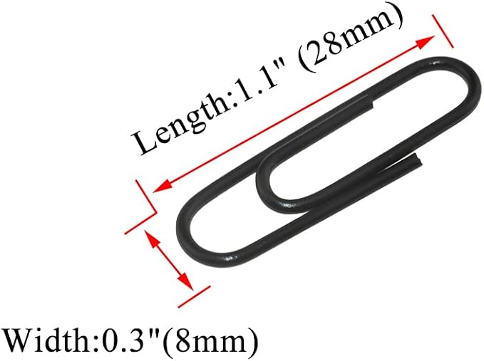 HAHIYO Paper Clips Large 1.1 inches Length Black Paperclips Vinyl Coated - Image 2